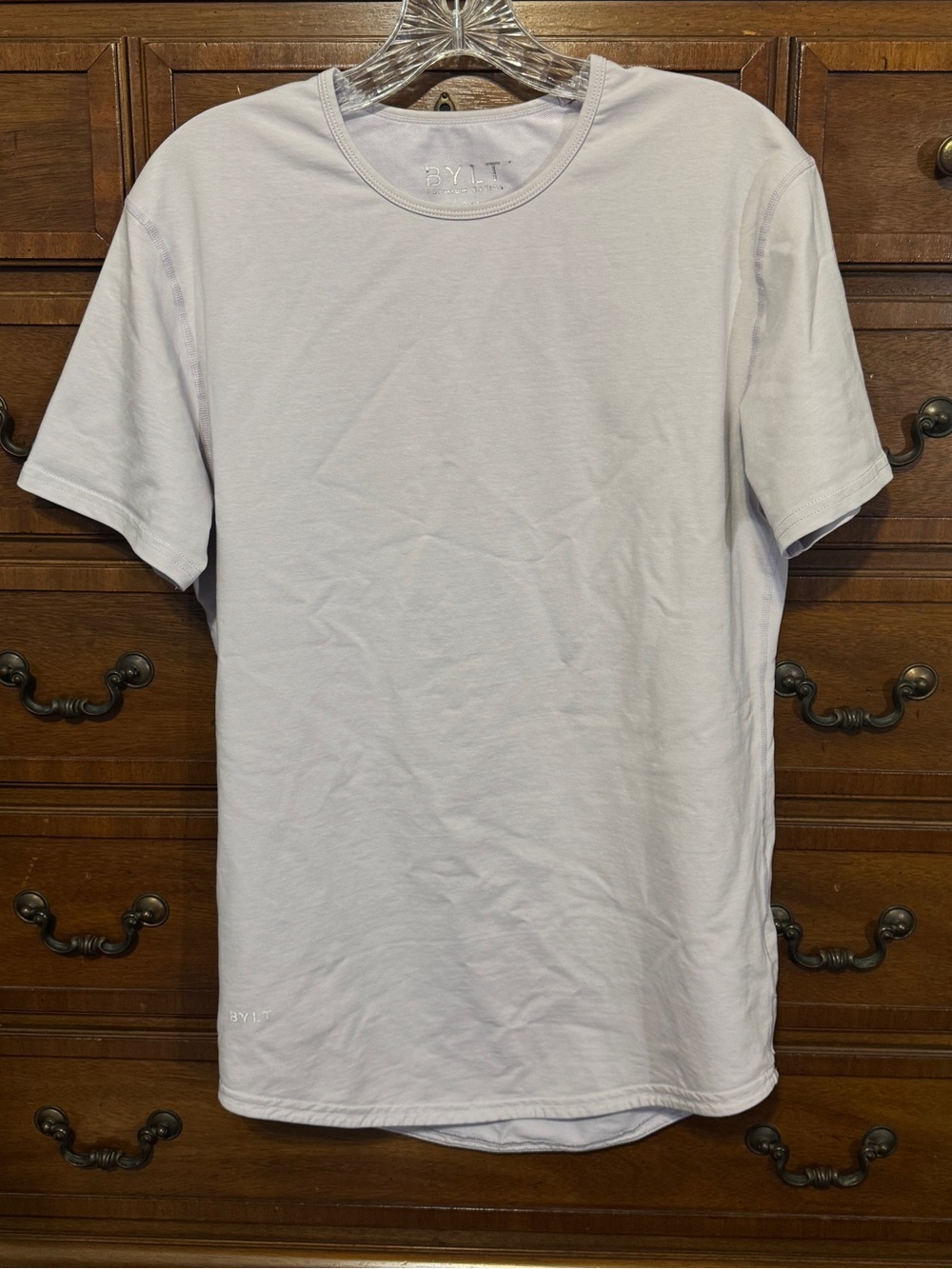BYLT Drop-Cut Lux T-Shirt Light Purple Premium Stretch Crew Neck Tee Men’s S